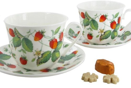Roy Kirkham 2 Groß Tassen Porzellan Alpine Strawberry