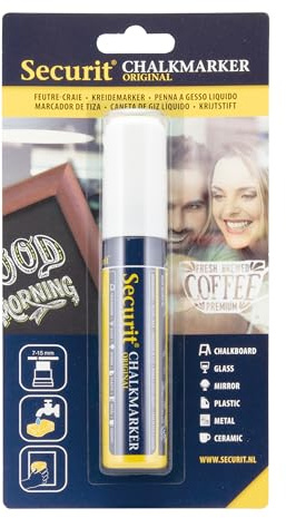 Chalkboard Marker Pen - 15mm Line White. Water based. | Creates professional-looking signage for cafés or restaurants, drawing attention instantly while wiping clean easily