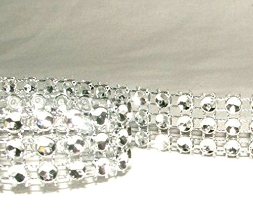Diamante Effect Ribbon Bridal Weddings Cake Occasions 9mm, 10mm, 50mm and 120mm (3 Row Clear, 2 Metres)