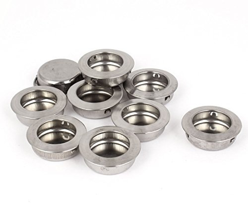 sourcing map Cajón para puerta corredera de 35 mm, tirador empotrado redondo, 10 piezas