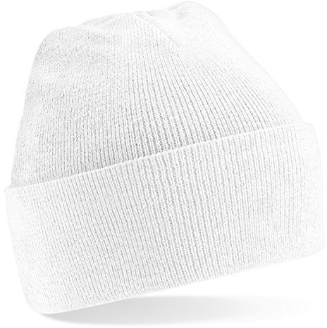 Beechfield, Acryl-Strickmütze für Erwachsene, zum Aufschlagen, Unisex Gr. Einheitsgröße, weiß