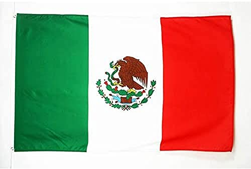 AZ FLAG - Drapeau Mexique - 150x90 cm - Drapeau Mexicain 100% Polyester Avec Oeillets Métalliques Intégrés - Pavillon 110 g