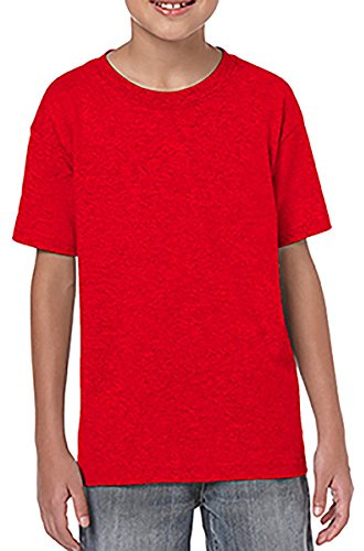 Gildan Childrens Unisex Soft Style T-Shirt (L) (Red)