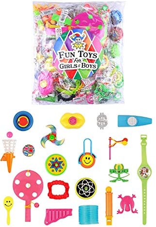 Partyrama Lot de 100 Jouets et Accessoires pour Sacs d'anniversaire ou Pinata pour garçons et Filles.
