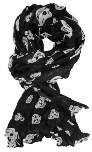 Foulard Echarpe Cheche Etole - Motif Tete de Mort - 180 cm x 100 cm Tendance Fashion