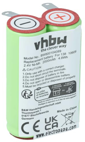 vhbw Akku kompatibel mit Remington R-9200 | R-600, R-9290 Rasierer (2000 mAh, 2,4 V, NiMH)