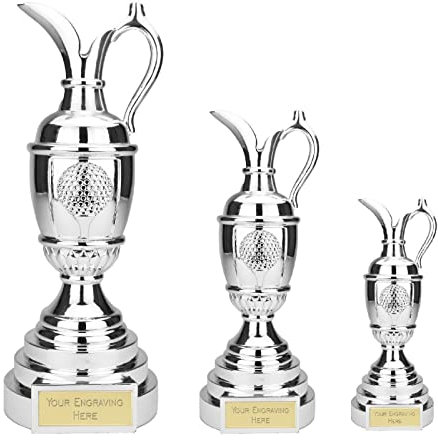 Personalised Engraved Classic Silver Claret Jug, Golf Trophy Free Engraving - Enter Your Own Custom Text (Large)