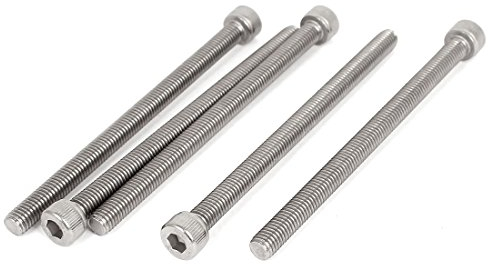 sourcing map M8 x 120 mm à 1,25 mm Acier inoxydable à tête cylindrique à vis creuse Lot de 5