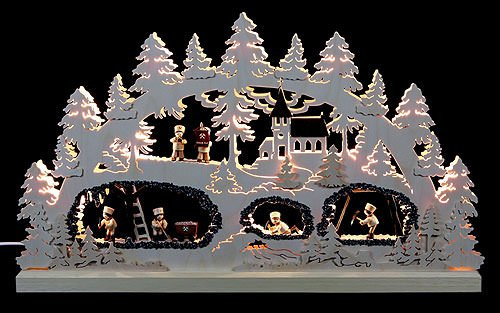 Unbekannt Schwibbogen - Bergwerk - 62x37x5,5cm - Original Erzgebirge Schwibbögen - Michael Müller