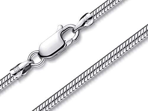 2,2mm Schlangenkette - massiv 925 Silber, Länge wählbar 38-120cm