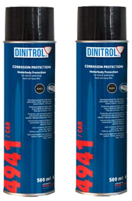 Dinitrol 4941 Unterboden-Wachs, Spraydosen, je 500 ml, Schwarz, 2 Stück