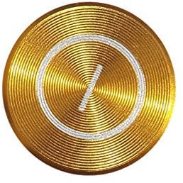 Coloured Metal i Phone 6 5s 5c 5 4 3 home Button Stickers, i phone home button stickers decals, i pad, i pod i phone accessories (Gold full circle)
