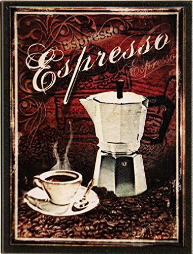 Kühlschrank Metall Magnet 6x8 cm Espresso Kaffee Nostalgie Tin Sign EMAG387