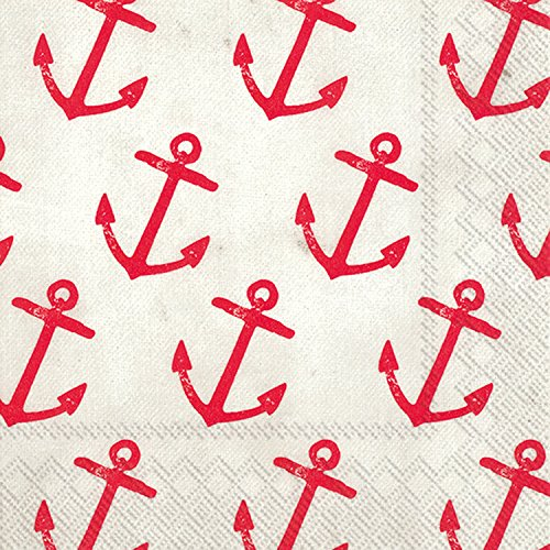 Ideal Home Range 20 Count Heimathafen rot Papier Cocktail Servietten