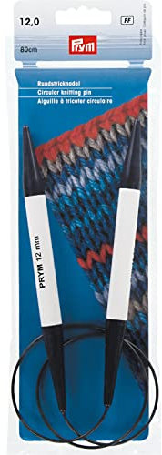 Prym 211314 Rundstricknadeln KST 80 cm 12,00 mm grau Rundstricknadel, Kunststoff, 12 mm, Silberfarbig