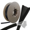 LABEL THE CABLE® 25m - 25mm (für 6-10 Kabel) Kabelschlauch Schwarz Selbstschließend, Kabelkanal flexibel, Kabelschutz Katze Hund, Kabel verstecken PC, Kabelmanagement Schreibtisch höhenverstellbar