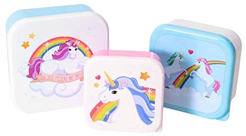Einhorn Brotdosen im 3er Set - Unicorn Vesperdose Brotbox