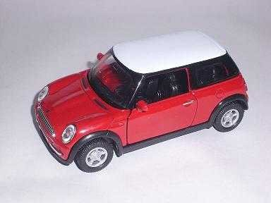Welly Mini Cooper Neu Rot Weisses Dach Ca 1/43 1/36-1/46 Modellauto Modell Auto