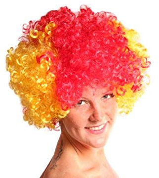 Alsino Curly Bunte XXL Afro Clown Lockenkopf Wig Perücken - für Fasching und Karneval, Spanien