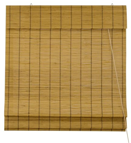 Victoria M. Bambus Raffrollo Sonnenschutz Sichtschutz Rollo Seitenzugrollo, für Fenster und Türen, Blickdicht, 120 x 160 cm, Braun