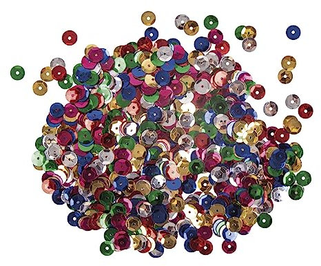 Rayher 3927049 Pailletten, gewölbt, 6mm ø, SB-Box 4000Stück, gemischt