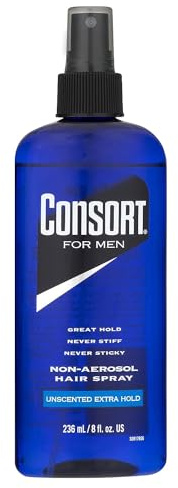 Consort Laque à cheveux pour homme, extra tenue, non parfumée, sans aérosol – 236,8 g par Consort