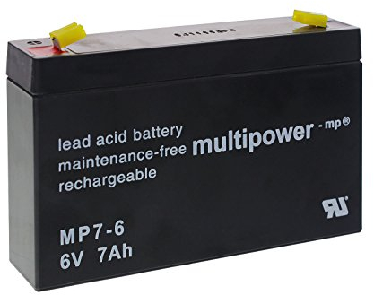 Multipower Bleigelakku MP 7-6 6V / 7000 mAh/Blei Akku/ wartungsfrei/ 7Ah/ für z. B Modellbau
