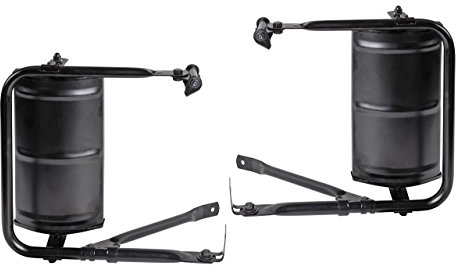 Universell passendes Außenspiegelset für LKW, Transporter, Trucks, Pickups etc. - Metall schwarz - 2 Spiegel - Spiegelkopf 240x120mm