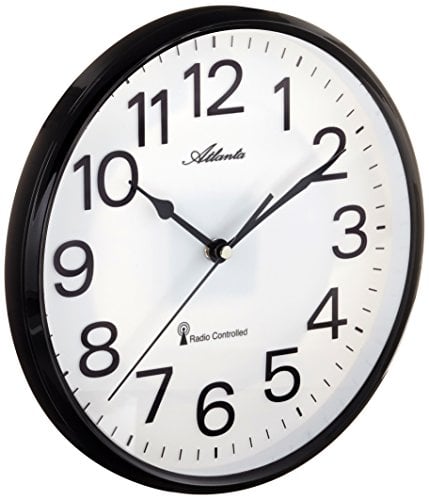 Atlanta Funk Wanduhr Küchenuhr 26 cm Schwarz 4378-7