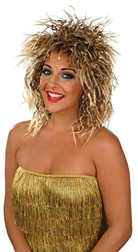 Fun Shack Perücke Damen 80er Jahre, Rocker Stil, Queen of Rock 'n' Roll, Ideal für Karneval und Halloween, Einheitsgröße