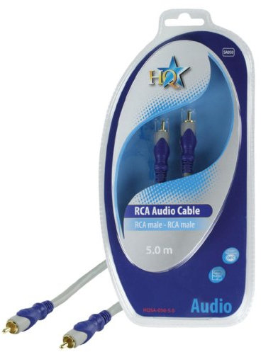 HQ HQSA-050-5.0 Câble RCA Male/RCA Male Argent