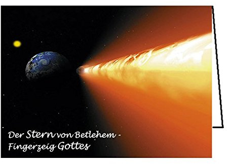 Weihnachtskarte DIN A6 Quer-Format - Christliche Grußkarte Weihnachten - Der Stern von Bethlehem - Klappkarte, 1 Stück