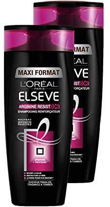 L'Oréal Paris Elsève Arginine Resist X3 Shampoo mit Verstärkung, 400 ml, 2 Stück