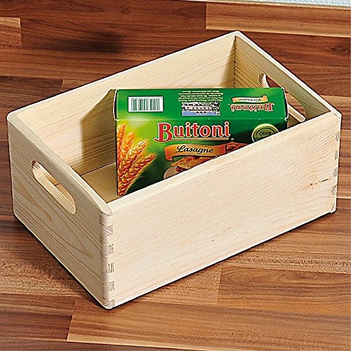 3 Stück Kesper Allzweckkiste, Holzkiste, Aufbewahrungskiste, aus FSC®- Kiefernholz, Maße: ca. 300 x 200 x 140 mm, natur