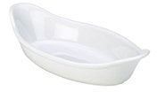 Genware Royal Oval Eared Dish 22cm White - Quantity 4