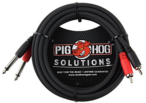 Pig Hog PD-R1410 Dual RCA (Male) to Dual 1/4 Mono (Male) Cable, 10 Feet
