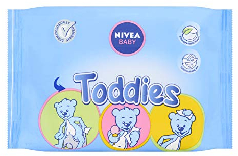 NIVEA Baby Toddies Reinigungstücher (1 x 60 Stück), Baby- & Säuglingstücher, hypoallergene Tücher für Gesicht, Gesäß und Hände für Babys, klinisch getestet