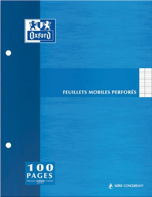 Oxford 100105458 Notizblock, A4, 100 Blatt, 210 x 297, großkariert, 80 g, blau