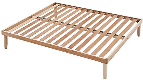 EVERGREENWEB Doppelbett Starrer Lattenrost 160x190 cm, Hoch 35 cm, aus Buchenholz, Orthopädisch, 5 abnehmbare Beine, Verstärkte Doppelstruktur, Für alle Betten und Matratzen geeignet | Modell ORANGE