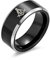 Bling Jewelry Lasergravierter Winkel & Zirkel Freimaurer Freimaurer Schwarzer Titanbandring für Männer Komfort Fit 8MM