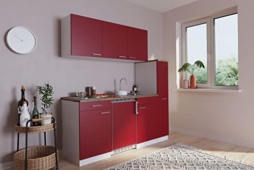 respekta Luis Cocina Americana, Madera de ingeniería, Rojo, 180 cm