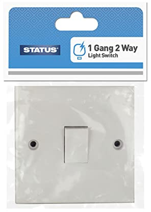 STATUS Single Light Switch | 1 Gang 1 Way White Light Switch | Wall Light Switch | S1G2WLS5