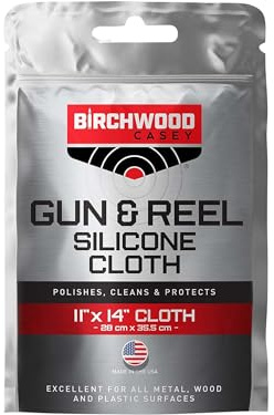 'BIRCHWOOD CASEY Gun & Reel Silicone Single Cloth | Lightweight Cotton 11''x14'' Cleaning Rag for Gun, Sporting Equipment & Precision Instruments'