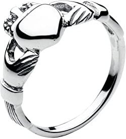 Heritage Women's Sterling Silver Celtic Irish Claddagh Ring, Silver, L