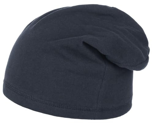 Lipodo Boston Oversize Jerseymütze Beanie Pull On Herren und Damen Sommer Winter blau One Size