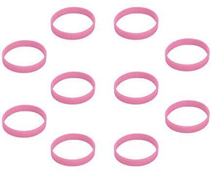 Hoerev Leere Silikon Charity Armbänder Gummi Sport Armband,10 Stück,Rosa,Umfang von 202mm Medium