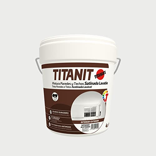 Titanit Exteriores Pintura vinílica al agua Satinado Blanco 4 L