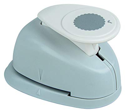 Rayher Hobby 8964000 Motivstanzer Rund/Kreis, mit Zierrand, 2,54 cm- 1 Zoll, geeignet für Papier/Karton