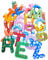 AKORD Funky Fun Colorful Magnetic Letters A-Z Wooden Fridge Magnets