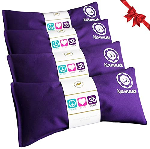 Happy Wraps Namaste Yoga Eye Pillows - Set of 4 - Purple Cotton